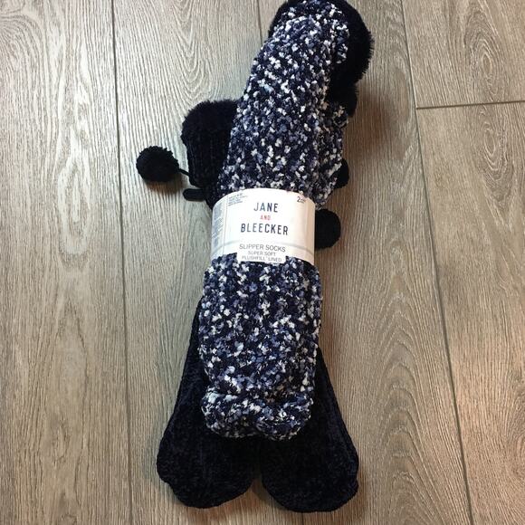 NWT Jane & Bleeker Slipper Sock Super Soft Plushfill Lined Sock size 4-10 2 Pair - Picture 1 of 6
